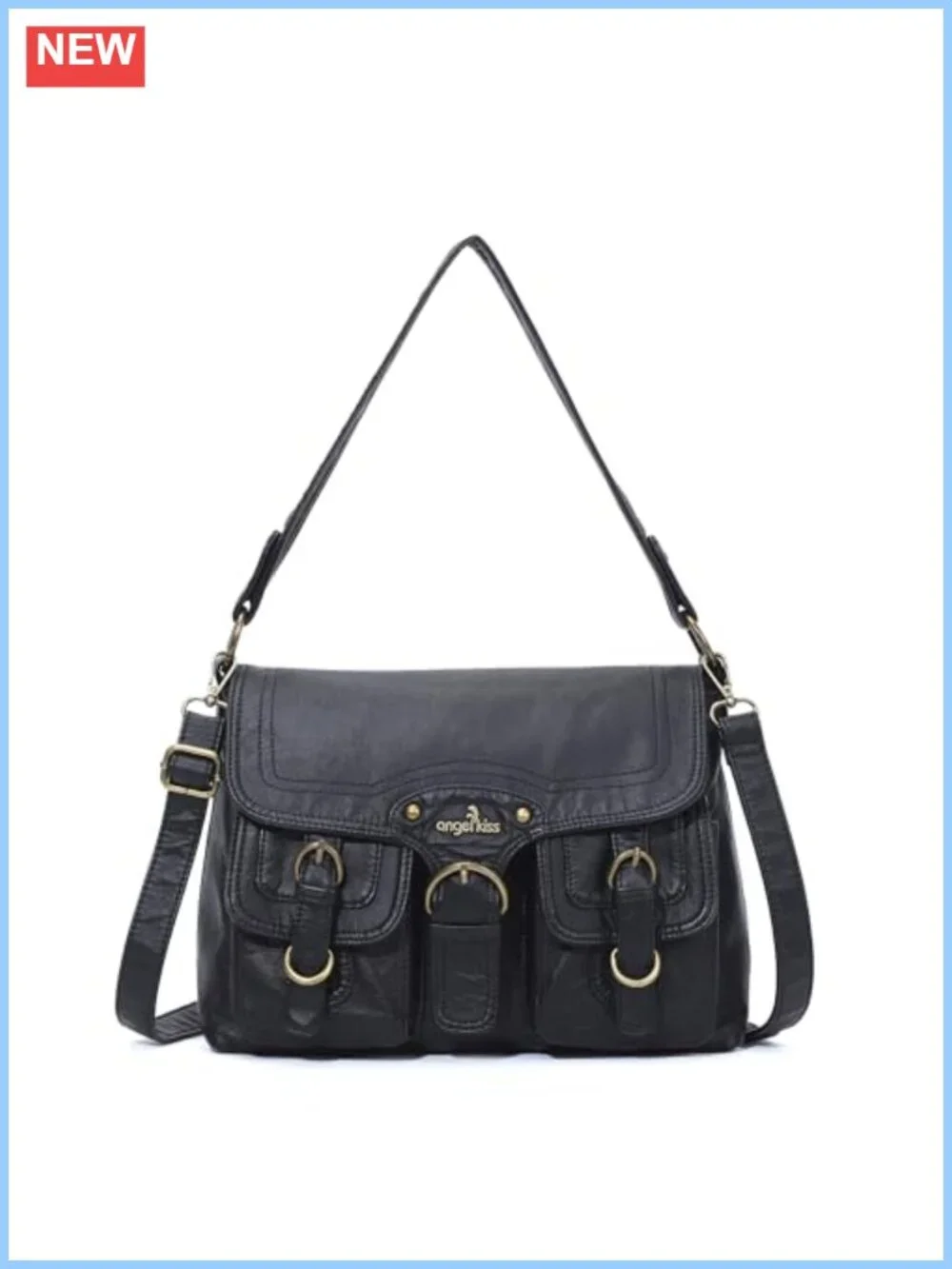 Vegan Leather Hobo Shoulder Bag Crossbody Tote Satchel Purse